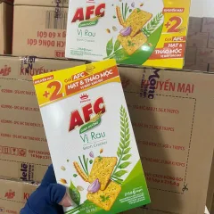 Bánh AFC 215,6g vị rau kèm 2 gói Hạt & Thảo Mộc vị bắp xào bơ