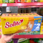 Bánh Bông Lan Cuộn Kem Solite 3 Vị (Lá Dứa, Bơ Sữa, Dâu) - Hộp 360g