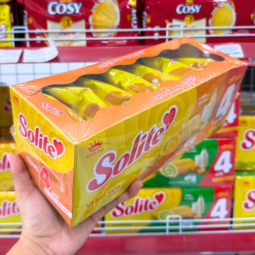 Bánh Cuộn Bông Lan Solite Bơ Sữa Hộp Giấy 396g