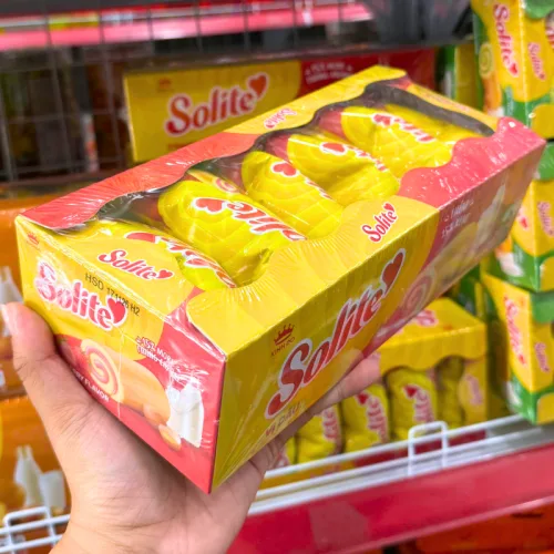 Nơi lấy sỉ bánh Bông Lan Cuộn Solite Vị Dâu Hộp Giấy 180g