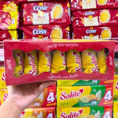 Solite Bánh Bông Lan Cuộn Vị Dâu Hộp Giấy Lớn 396g