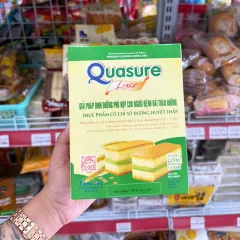 Bánh bông lan nhân kem hương cốm Quasure Light Bibica, 7 gói 18g
