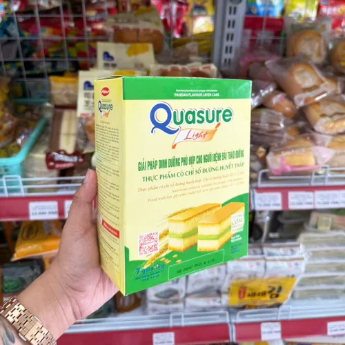 Bánh bông lan nhân kem hương cốm Quasure Light Bibica, 7 gói 18g