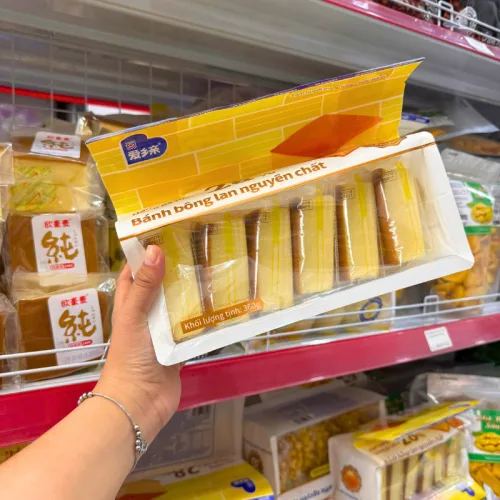 Chuyên sỉ bánh Bông Lan Nguyên Chất 28% Trứng Gà Tươi Axiain 360g (Bịch 10 Gói)