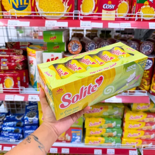 Solite Kinh Đô Bánh Bông Lan Cuộn Kem Cốm Non Sữa Dừa 360g, 20 Gói