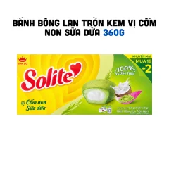Bánh bông lan Solite Kinh Đô tròn kem cốm non sữa dừa 360g, 20 gói
