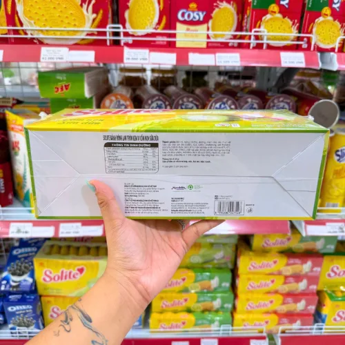 Bánh bông lan Solite Kinh Đô tròn kem cốm non sữa dừa 360g, 20 gói