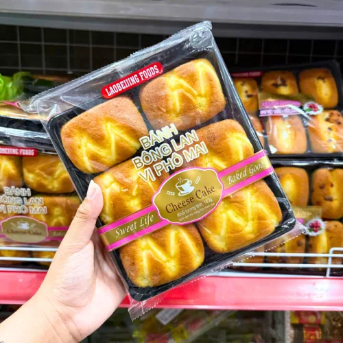 Bánh Bông Lan Phô Mai Tươi Laobeijing Foods 6 Cái/Khay