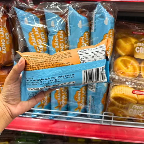 Bánh Bông Lan Trứng Sữa Kim Nguyên Phô Mai Tươi 60g Bịch Xanh Dương