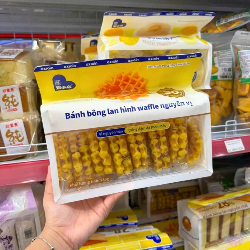 AXIQIN Bánh Waffle Bông Lan Vị Nguyên Bản 280g, 9 Gói