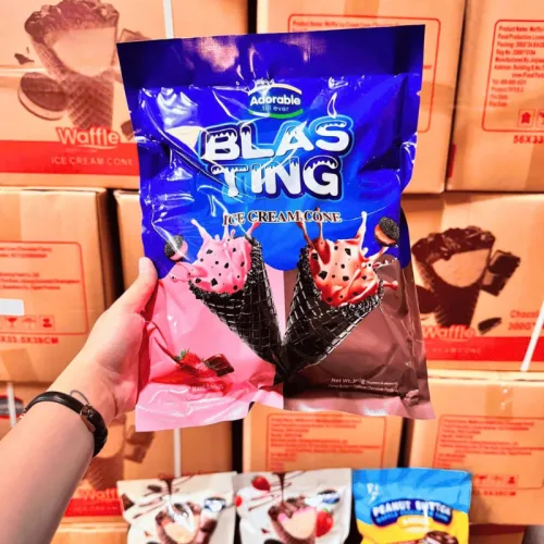 Shop sỉ bánh Ốc Quế Kem Mix 2 Vị Dâu Socola Adorable 300g
