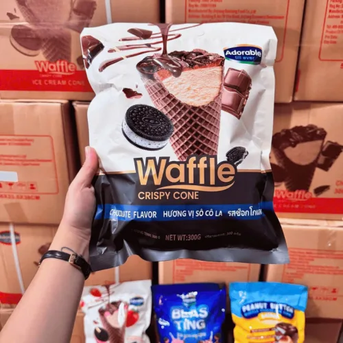 Chỗ sỉ bánh Ốc Quế Waffle Socola Adorable 300g