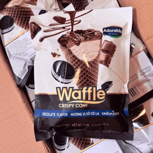 Chỗ sỉ bánh Ốc Quế Waffle Socola Adorable 300g