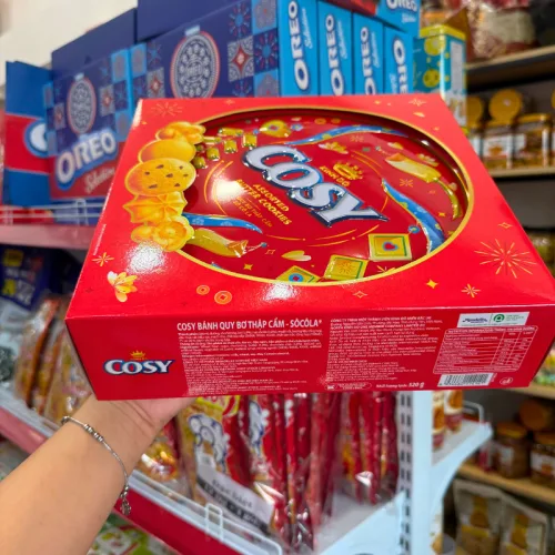 Bánh quy bơ thập cẩm socola Kinh Đô Cosy 520g, tặng kèm túi