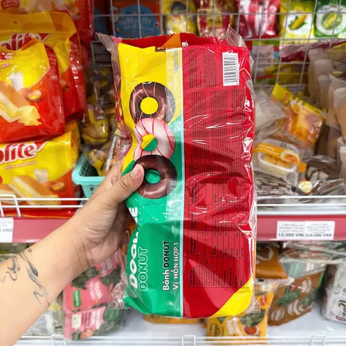 Nơi lấy sỉ bánh Donut Dowee 3 Vị Socola, Dâu, Socola Cam Gói 12 Cái 348g