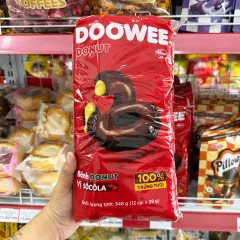Bánh Donut Doowee nhân vị socola, 12 cái, 348g