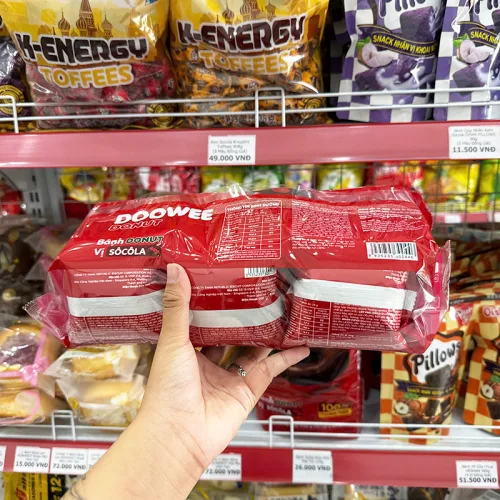 Bánh Donut Doowee nhân vị socola, 12 cái, 348g