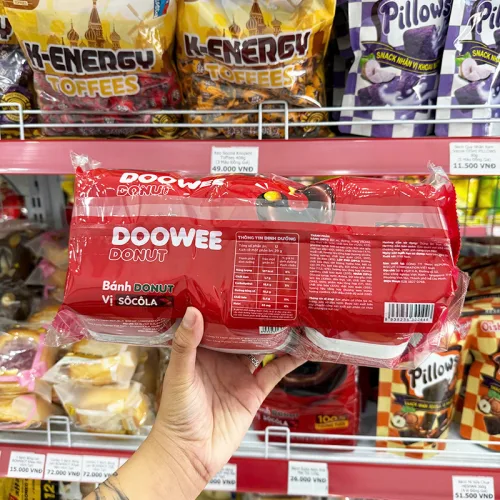 Bánh Donut Doowee nhân vị socola, 12 cái, 348g