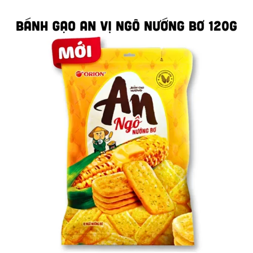 Nguồn hàng sỉ bánh Gạo Nướng AN Vị Ngô Nướng Bơ Orion 120g