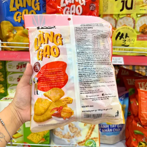 Snack Bánh Gạo Poca Làng Gạo Vị Cua Nướng Cay Kiểu Nhật 108g