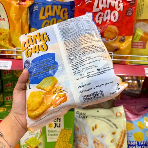 Chỗ sỉ bánh Gạo Poca Làng Gạo Vị Phô Mai 108g - Bịch Xanh Dương