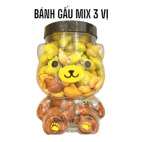 Chuyên sỉ bánh Gấu Mix 3 Vị Thơm Ngon 500g - Hộp Gấu Lớn