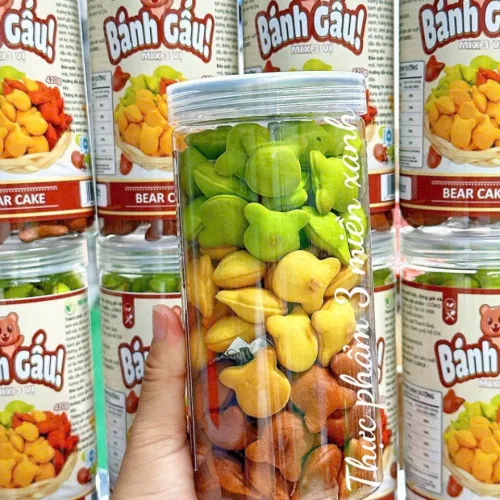 Bánh Gấu Hộp Pet 420g Mix Chùm Ngây, Socola và Truyền Thống