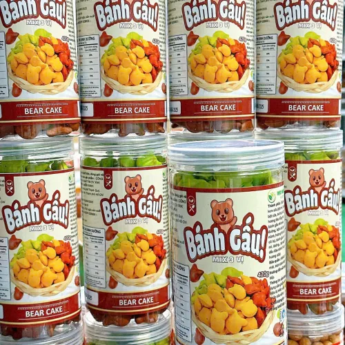 Bánh Gấu Hộp Pet 420g Mix Chùm Ngây, Socola và Truyền Thống