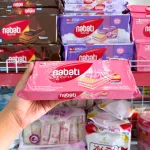 Nơi lấy sỉ bánh Kem Xốp NABATI Vị Dâu Dạng Thanh Dài 110g Gói Màu Hồng