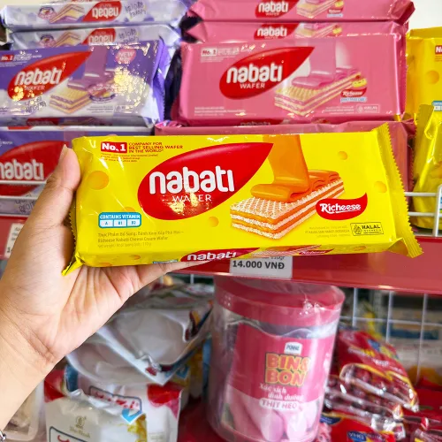 Bánh Xốp Kem NABATI Phô Mai Thanh Dài 110g Gói Vàng