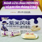 Bánh mì sữa chua vị gạo tím HESHAN quy cách thùng 2kg