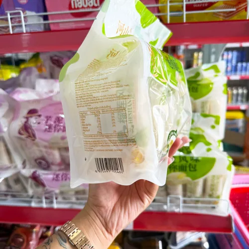 HESHAN Ông Già Mini – Bánh mì sữa chua sầu riêng 360g, bịch 20 gói