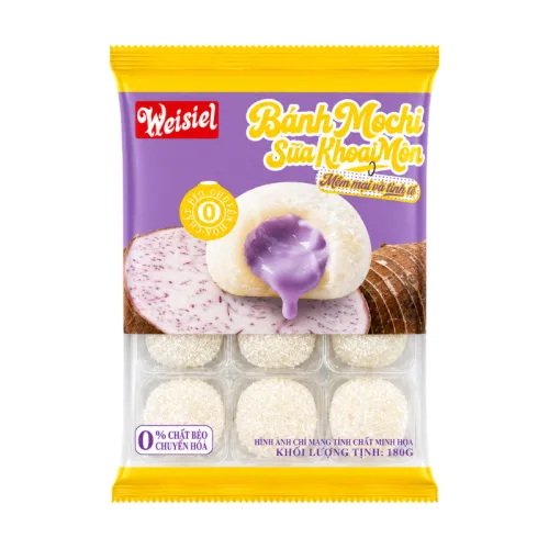 Khám phá Mochi Weisiel vị sữa khoai môn phủ dừa 180g thuộc nhóm WEISIEL