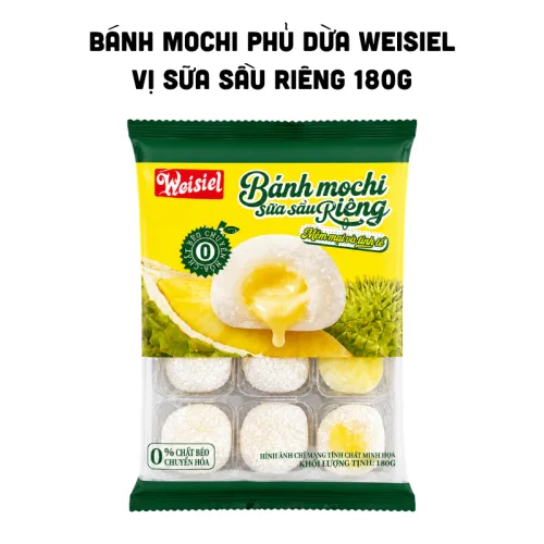 Bánh mochi vị sữa sầu riêng Weisiel phủ dừa 180g