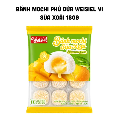 Nơi lấy sỉ bánh Mochi Phủ Dừa Weisiel Vị Sữa Xoài 180g