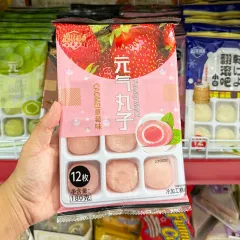 Mochi Yuanqi Wanzi phủ dừa vị dâu, gói 180g