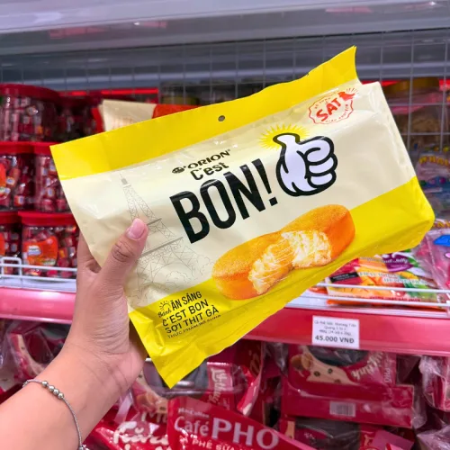 Orion C'est Bon Bánh Sáng Vị Sợi Thịt Gà Bịch Vàng 162.4g