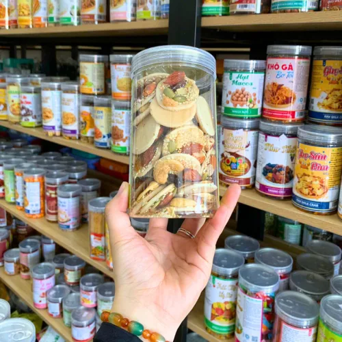 Bánh đồng tiền hạt dinh dưỡng thơm ngon đóng hũ PET 350g