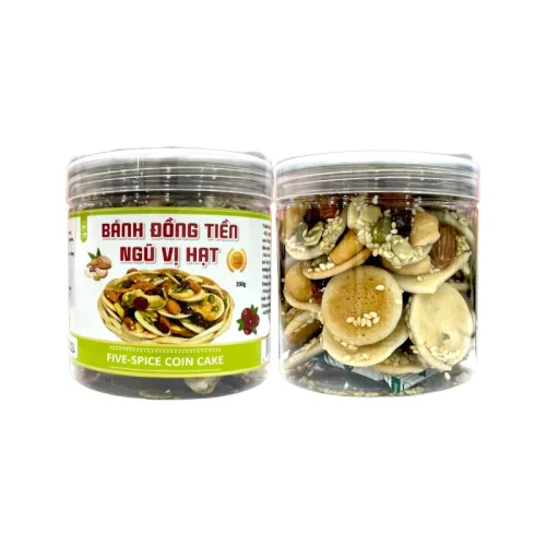 Chỗ sỉ bánh Đồng Tiền Ngũ Vị Hạt 200g Hộp Pet