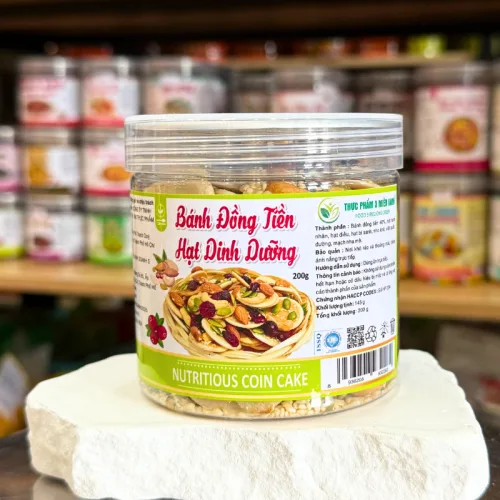 Chỗ sỉ bánh Đồng Tiền Ngũ Vị Hạt 200g Hộp Pet