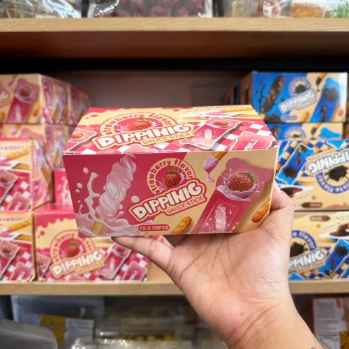 Bánh que Dippinic chấm sốt dâu, hộp 30 cái x 7g