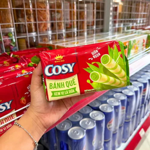 Nơi lấy sỉ bánh Quế Cosy (Vị Kem Lá Dứa, Vị Socola, Vị Dâu, Xoài Xí Muội) - Bánh Kinh Đô Cosy 117.6g/Túi