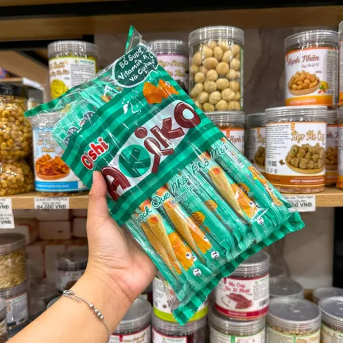 Bánh que kem nhân phô mai OISHI AKIKO màu xanh rêu 140g