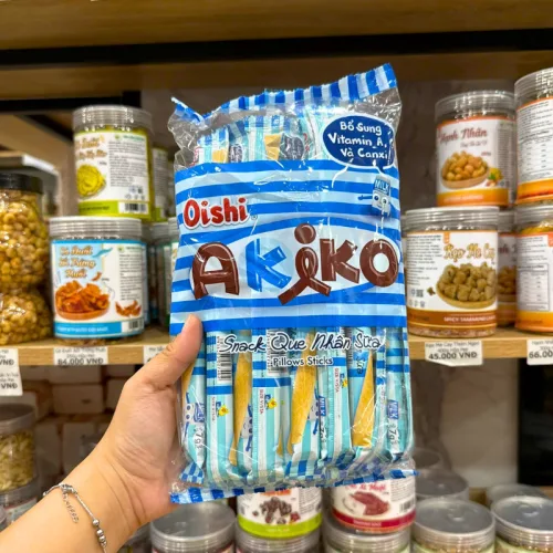 Bánh que kem nhân sữa OISHI AKIKO 140g, màu xanh dương