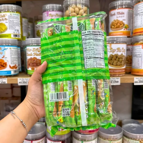 Nguồn hàng sỉ bánh Que Kem OISHI AKIKO Nhân Sữa Dừa 140g - Màu Xanh Lá