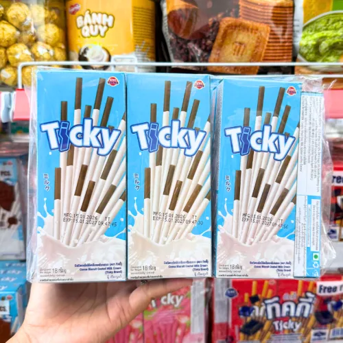 Chỗ sỉ bánh Que Đũa Phủ Sữa Ticky Uni Firms Lốc 13 Hộp - Màu Xanh Dương