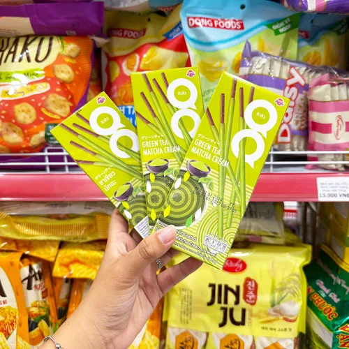 Combo 3 hộp bánh que đũa Ticky Uni Firms phủ trà xanh, màu xanh lá