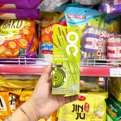 Combo 3 hộp bánh que đũa Ticky Uni Firms phủ trà xanh, màu xanh lá