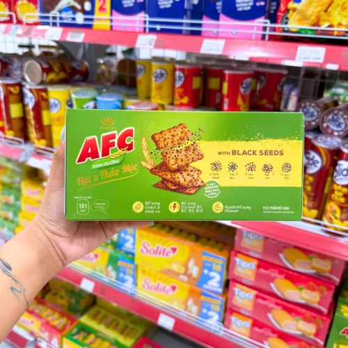 AFC Hạt & Thảo Mộc Bánh Quy Vị Shiitake Phô Mai Nướng 109g
