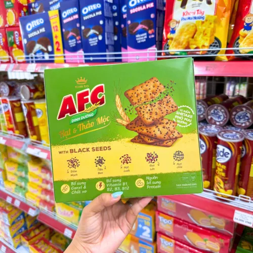 Bánh AFC Hạt & Thảo Mộc Vị Nấm Shiitake Phô Mai Nướng 261.6g Kinh Đô